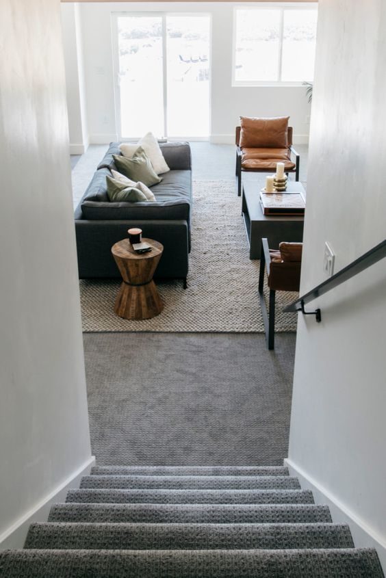 Square rug living room